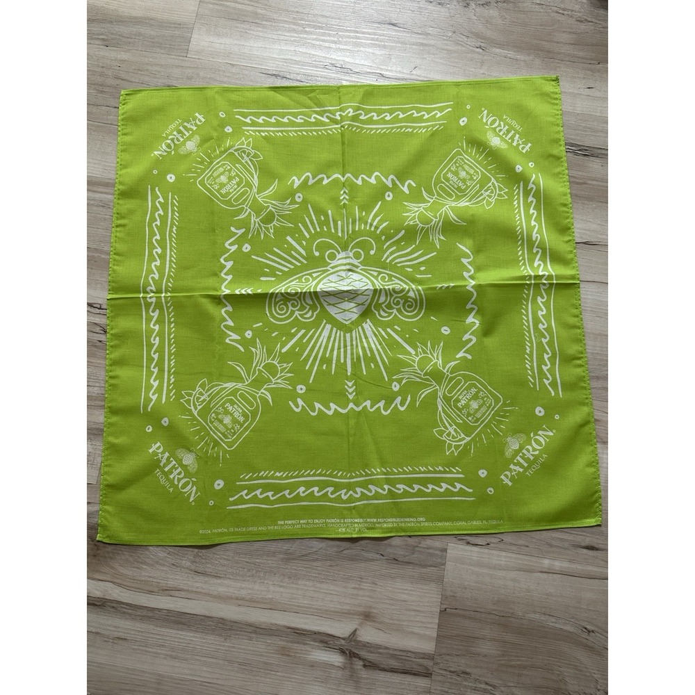 Patron Tequila Branded Bandana Bright Green NEW